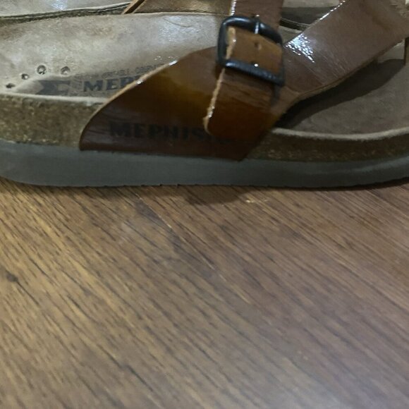 Mephisto Helen Spice Star Sandals Womens Size 36 Brown Leather Thong Slip On - Picture 5 of 6